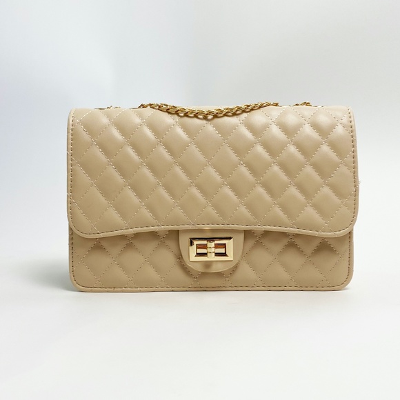 Handbags - Cream Quilted Handbag
